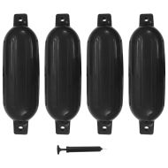 Броня за лодка, 4 бр, черна, 58,5x16,5 см, PVC