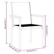 Градински столове 4 бр черни 55x61,5x90 см Textilene и стомана
