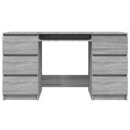 Бюро, сив сонома, 140x50x77 см, инженерно дърво