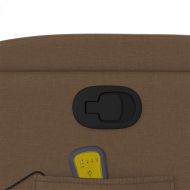 Изправящ масажен реклайнер стол, кафяв, текстил