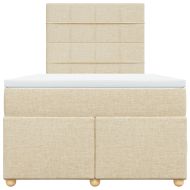 Боксспринг легло с матрак, кремаво, 120x190 см, плат