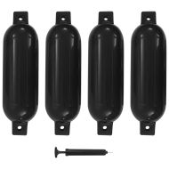 Броня за лодка 4 бр черна 51x14 см PVC