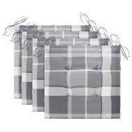 Сгъваеми градински столове, 4 бр, възглавници, акация масив