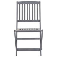 Сгъваеми градински столове, 4 бр, възглавници, акация масив