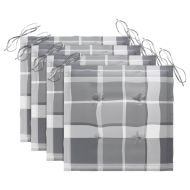 Сгъваеми градински столове, 4 бр, възглавници, акация масив