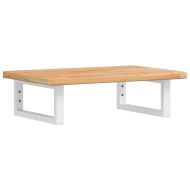 Стенен рафт за мивка, стомана и масивно дърво дъб