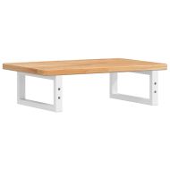 Стенен рафт за мивка, стомана и масивно дърво дъб