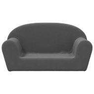 Детско диванче, 2-местно, антрацит, мек плюш