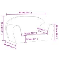 Детско диванче, 2-местно, антрацит, мек плюш