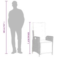 Градински трапезен комплект 9 части с възглавници светлосив