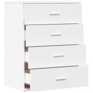 Сайдборд, бял, 60x39x80 см, инженерно дърво