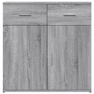Сайдборди, 2 бр, сив сонома, 79x38x80 см, инженерно дърво