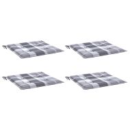 Възглавници за столове 4 бр сиво каре 40x40x4 см Оксфорд плат
