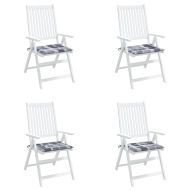 Възглавници за столове 4 бр сиво каре 40x40x4 см Оксфорд плат