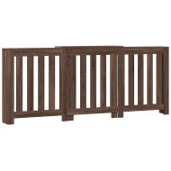 Капак за радиатор, кафяв дъб, 205x21,5x83,5 см, инженерно дърво