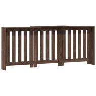 Капак за радиатор, кафяв дъб, 205x21,5x83,5 см, инженерно дърво