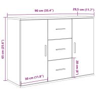 Шкаф Artisan Oak 90x29,5x65 cm Инженерна дървесина