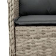 Градински комплект 7 части с възглавници светлосив полиратан