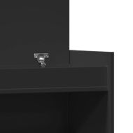 Шкаф за обувки, черен, 100,5x28x100 см, инженерно дърво