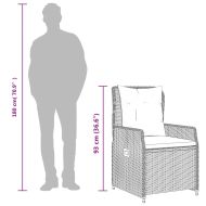 Градински трапезен комплект 9 части с възглавници светлосив