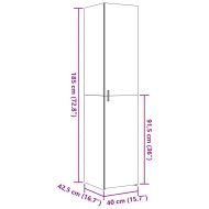 Висок шкаф, бял, 40x42,5x185 см, инженерно дърво