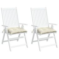 Възглавници за столове 2 бр кремавобели 50x50x7 см Оксфорд плат