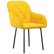 Трапезни столове, 2 бр, жълти, кадифе