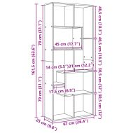 Разделител за стая / библиотека, кафяв дъб, 67x25x161,5 см