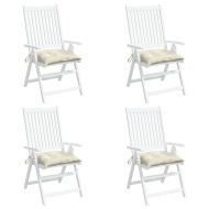 Възглавници за столове 4 бр кремавобели 40x40x7 см Оксфорд плат