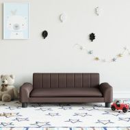 Детски диван кафяв 90x53x30 см изкуствена кожа