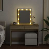 Тоалетка с LED, дъб сонома, 100x40x130 см