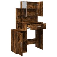 Тоалетка с шкаф, Опушен дъб, 80x35x132 см