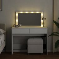 Тоалетка с LED, бяла, 100x40x120 см