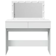 Тоалетка с LED, бяла, 100x40x120 см