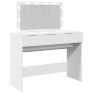 Тоалетка с LED, бяла, 100x40x120 см