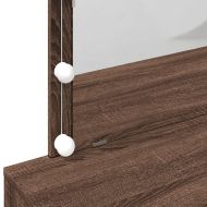 Тоалетка с LED, кафяв дъб, 100x40x120 см