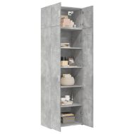 Шкаф за съхранение бетонно сив 70x42,5x225 см инженерно дърво