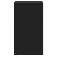 Нощно шкафче с LED осветление, черно, инженерно дърво