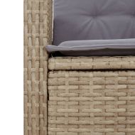 Градински комплект с възглавници, 4 части, бежов полиратан