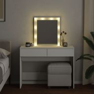 Тоалетка с LED, бяла, 100x40x130 см