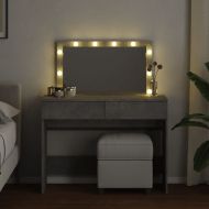Тоалетка с LED, бетонно сива, 100x40x120 см