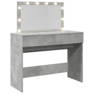 Тоалетка с LED, бетонно сива, 100x40x120 см