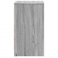 Нощно шкафче с LED осветление, сив сонома, инженерно дърво