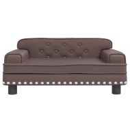 Детски диван кафяв 70x45x30 см изкуствена кожа