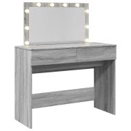 Тоалетка с LED, сив сонома, 100x40x120 см
