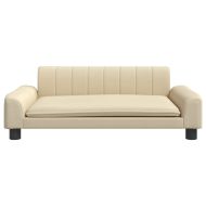 Детски диван, кремав, 90x53x30 см, текстил