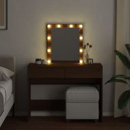 Тоалетка с LED, кафяв дъб, 100x40x130 см