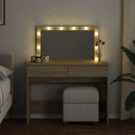Тоалетка с LED, дъб сонома, 100x40x120 см