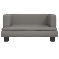 Детски диван сиво 60x40x30 см изкуствена кожа
