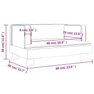 Детски диван сиво 60x40x30 см изкуствена кожа